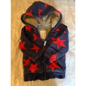 Mini boden star shaggy hoodie size 3-4